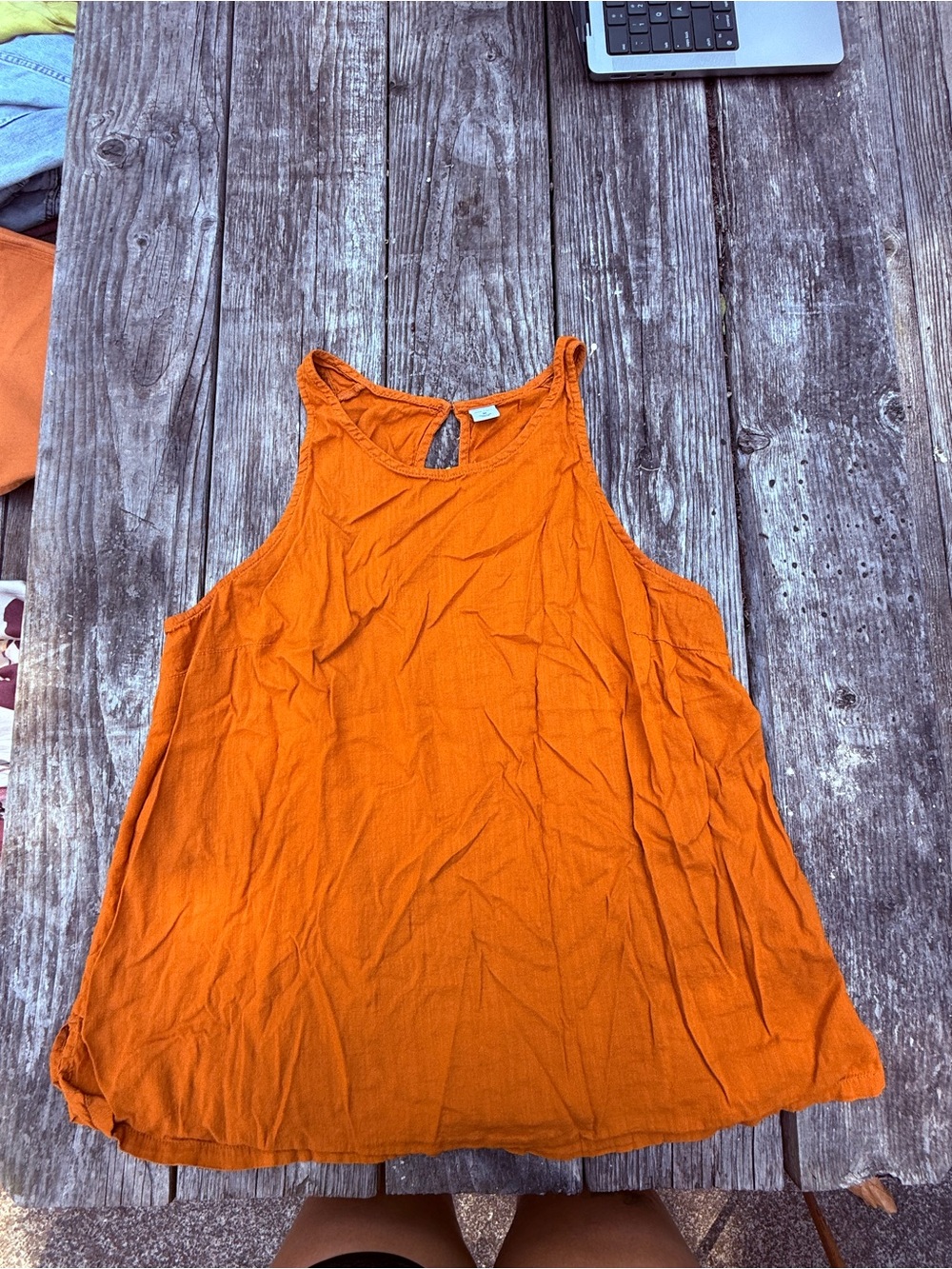 Old Navy Orange Sleeveless Tank with Keyhole Back
